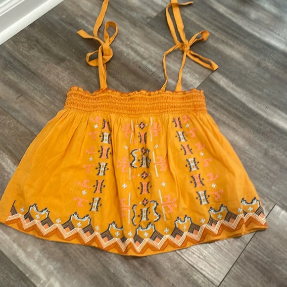 ANTHROPOLOGIE Aliza Embroidered Smocked Swing Tank Babydoll Size Small - Picture 5 of 10